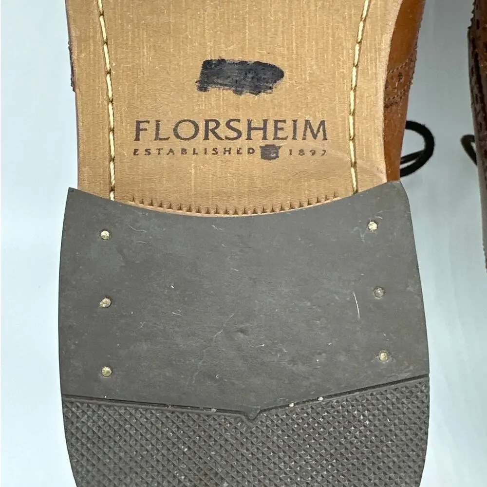 Florsheim Castellano Wingtip Oxford 14137 Brown Leather Dress Shoes Mens 11 D